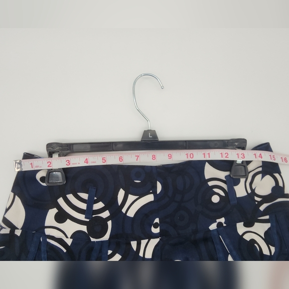 Elegant Navy and White A-Line Skirt - Picture 7 of 8